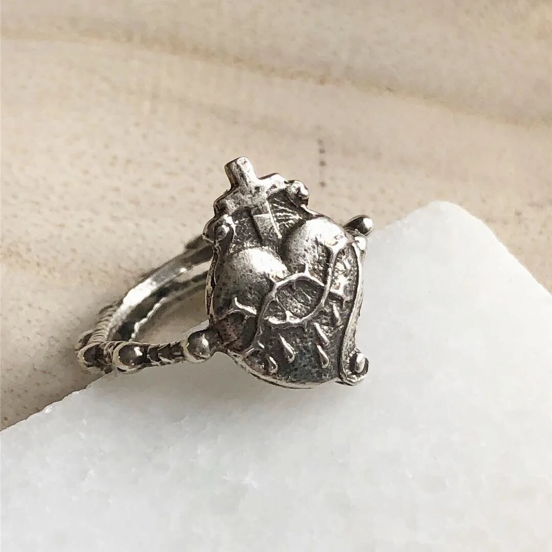 Adjustable Sacred Heart Ring