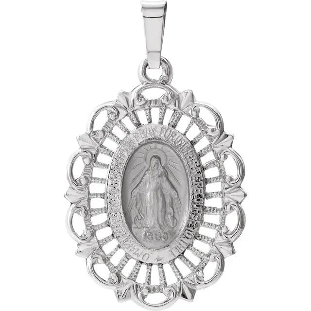 Filligree Miraculous Medal Necklace