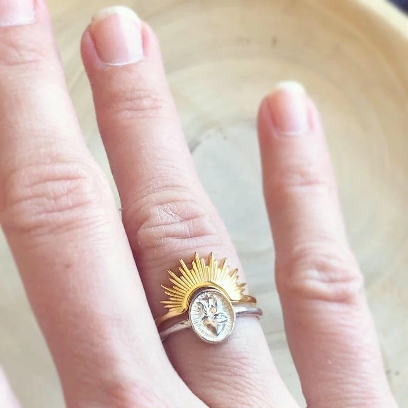 Sunburst Halo Ring