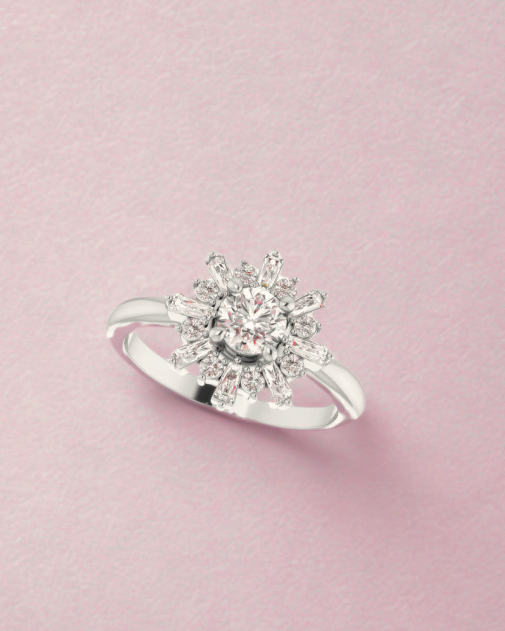 Silver Monstrance-Inspired Ring with Central Stone