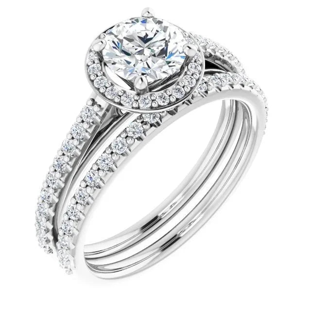 Halo Ring with Central Stone