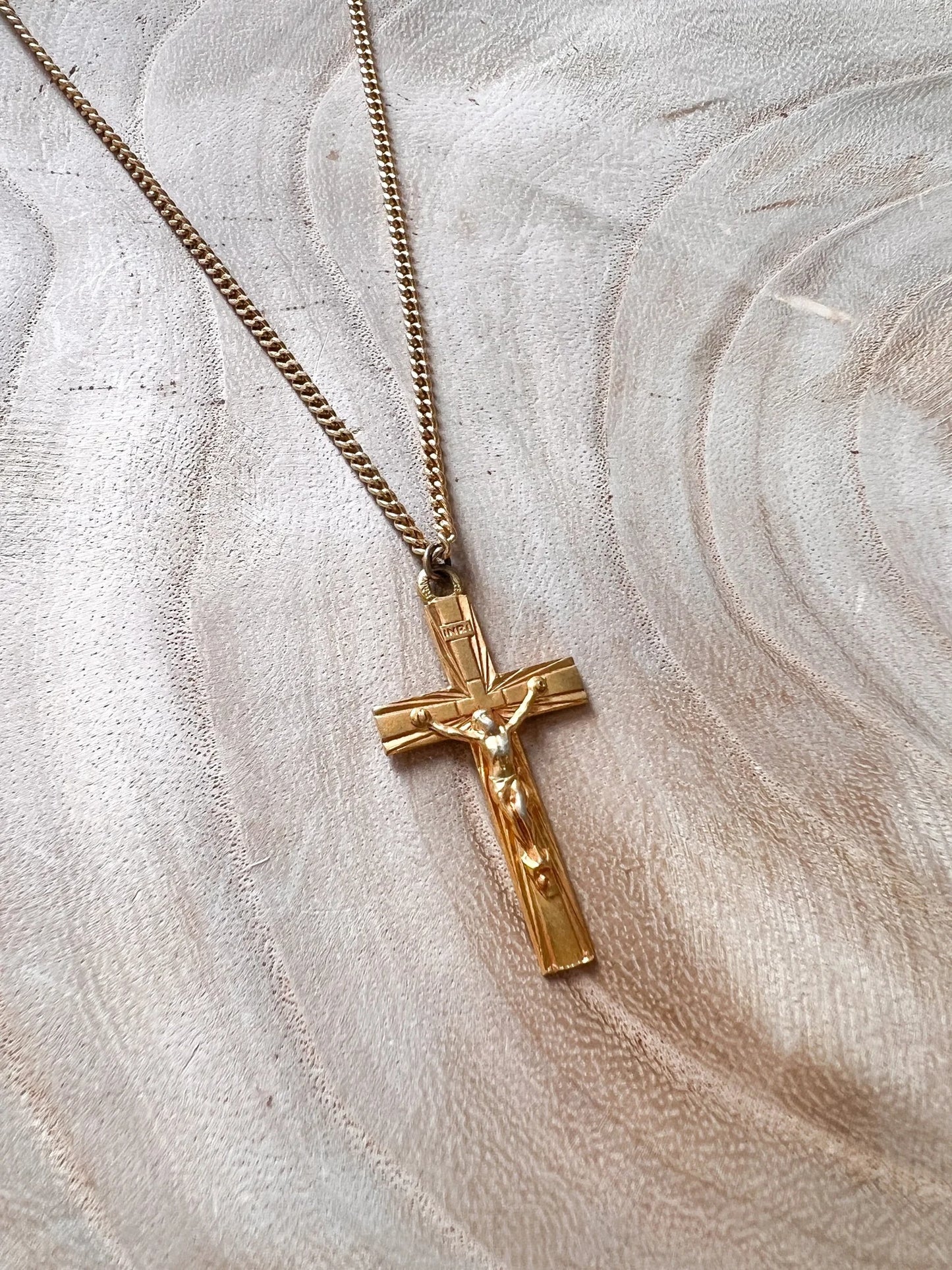 Large Radiant Golden Crucifix