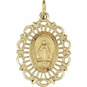 Filligree Miraculous Medal Necklace