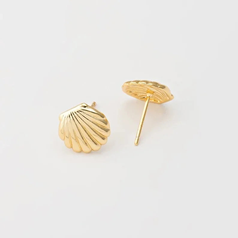 Scallop Shell Baptism Earrings