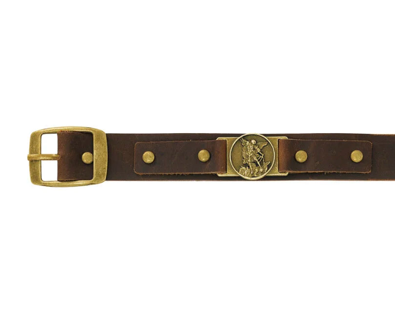 St. Michael Leather Bracelet