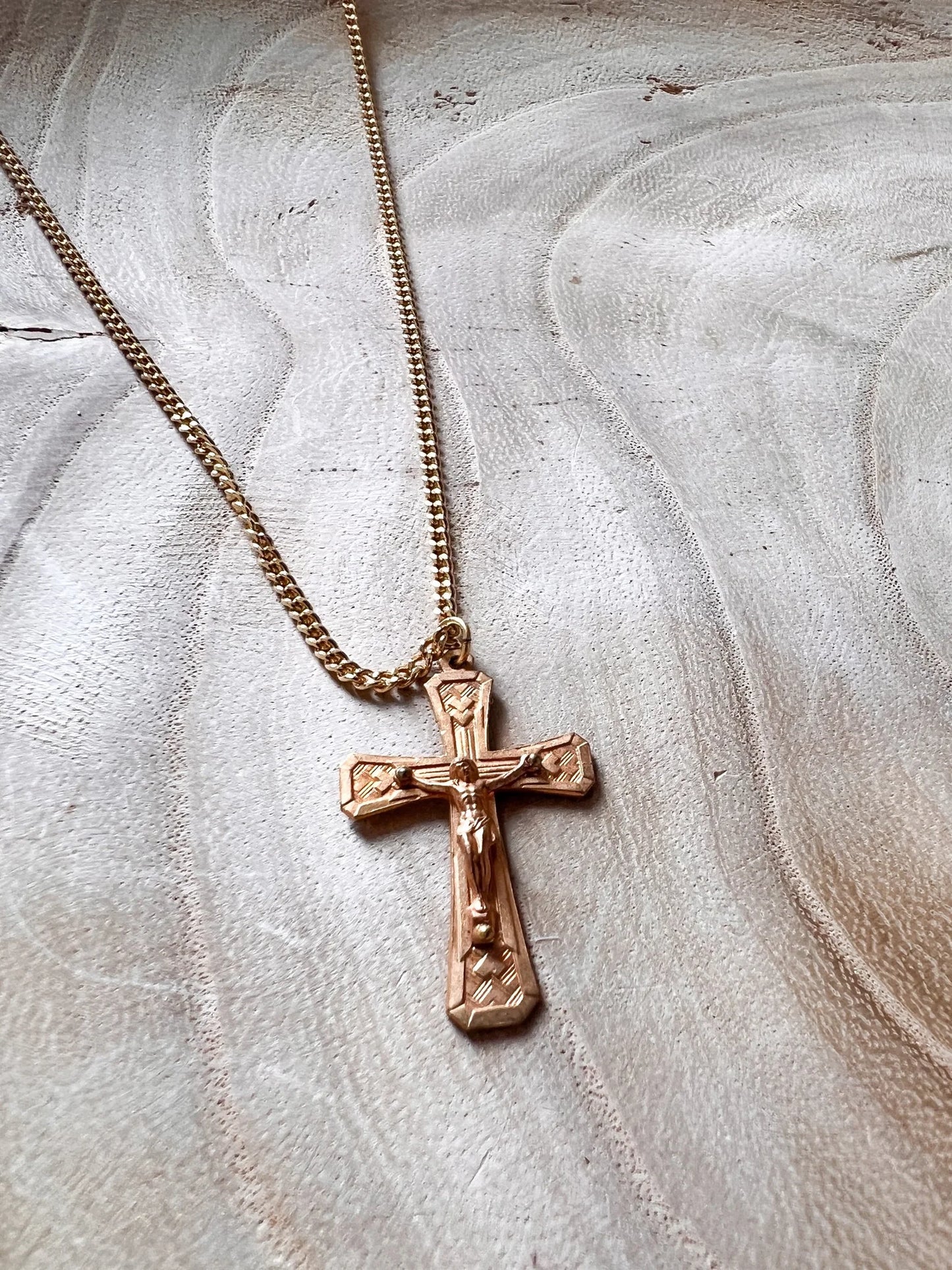 Large Radiant Golden Crucifix