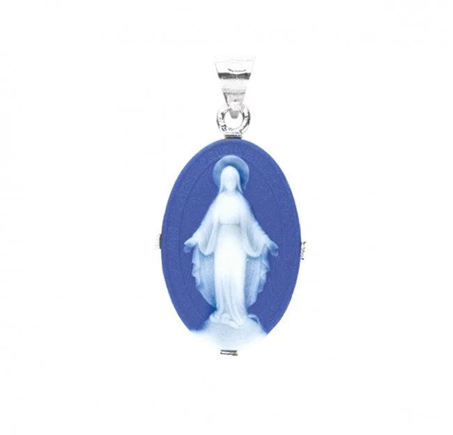 Cameo Miraculous Medal Necklace