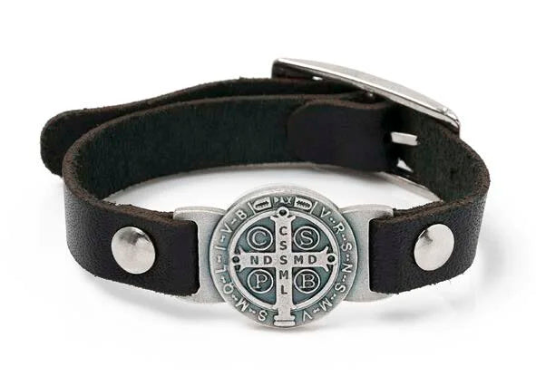 St. Benedict Leather Bracelet