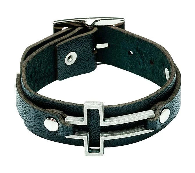 Cross Leather Bracelet