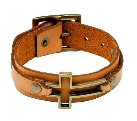 Cross Leather Bracelet
