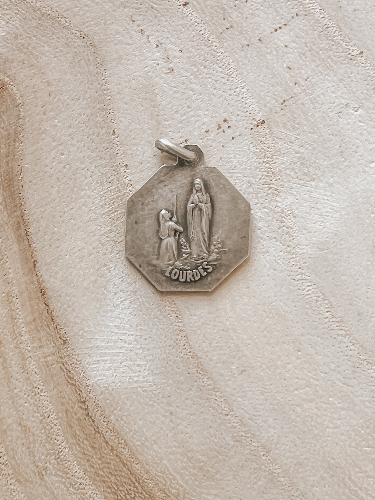 OOAK OL Lourdes Octagonal Medal