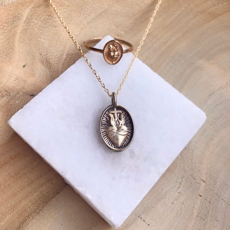Oval Sacred Heart of Jesus Necklace