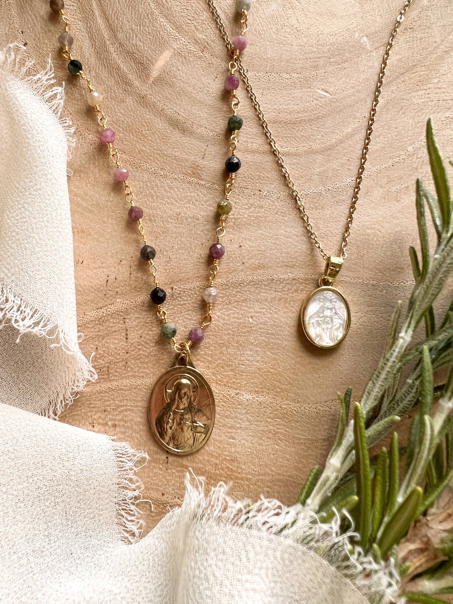 Mother of Pearl Immaculate Conception Necklace