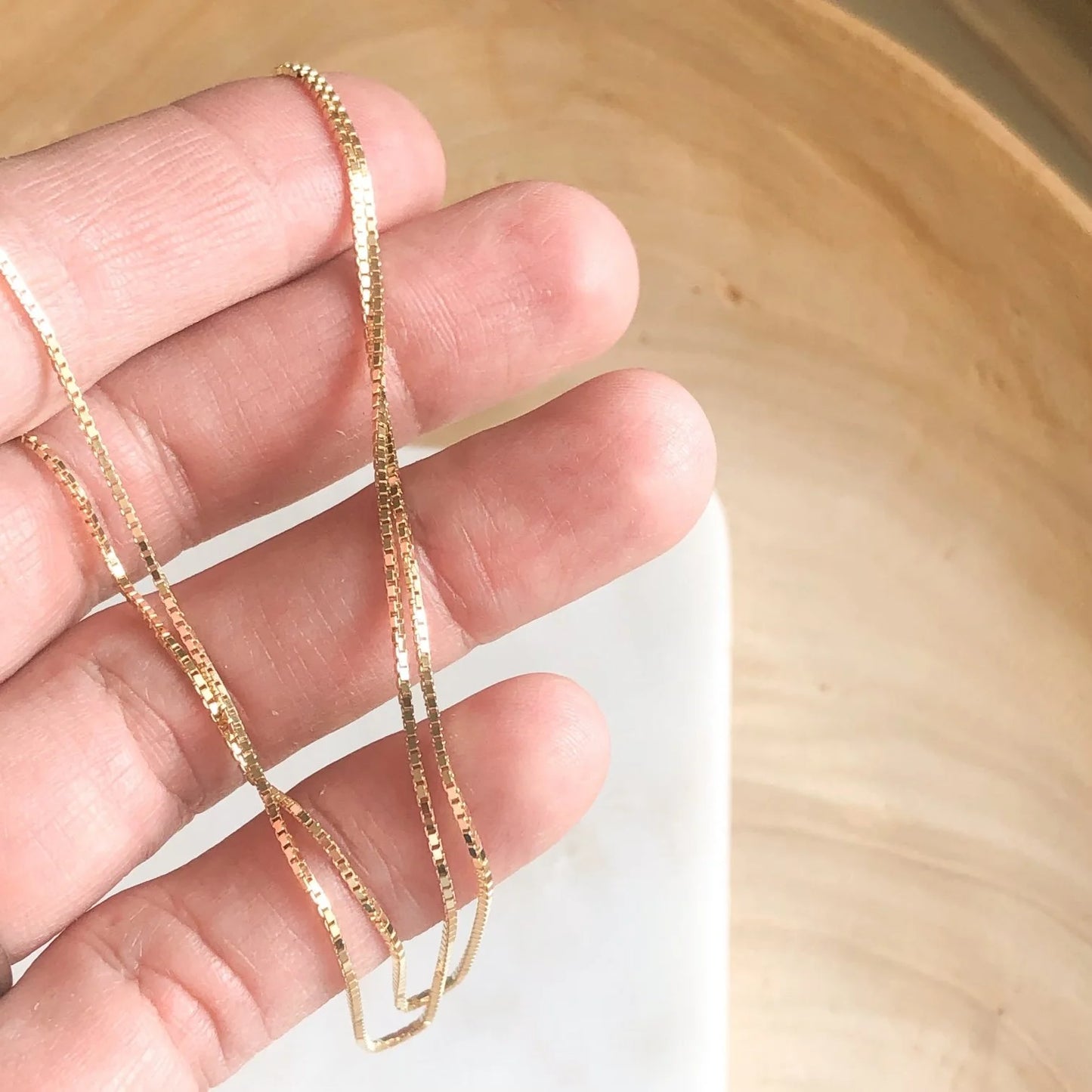 14k Solid Gold Box Chain
