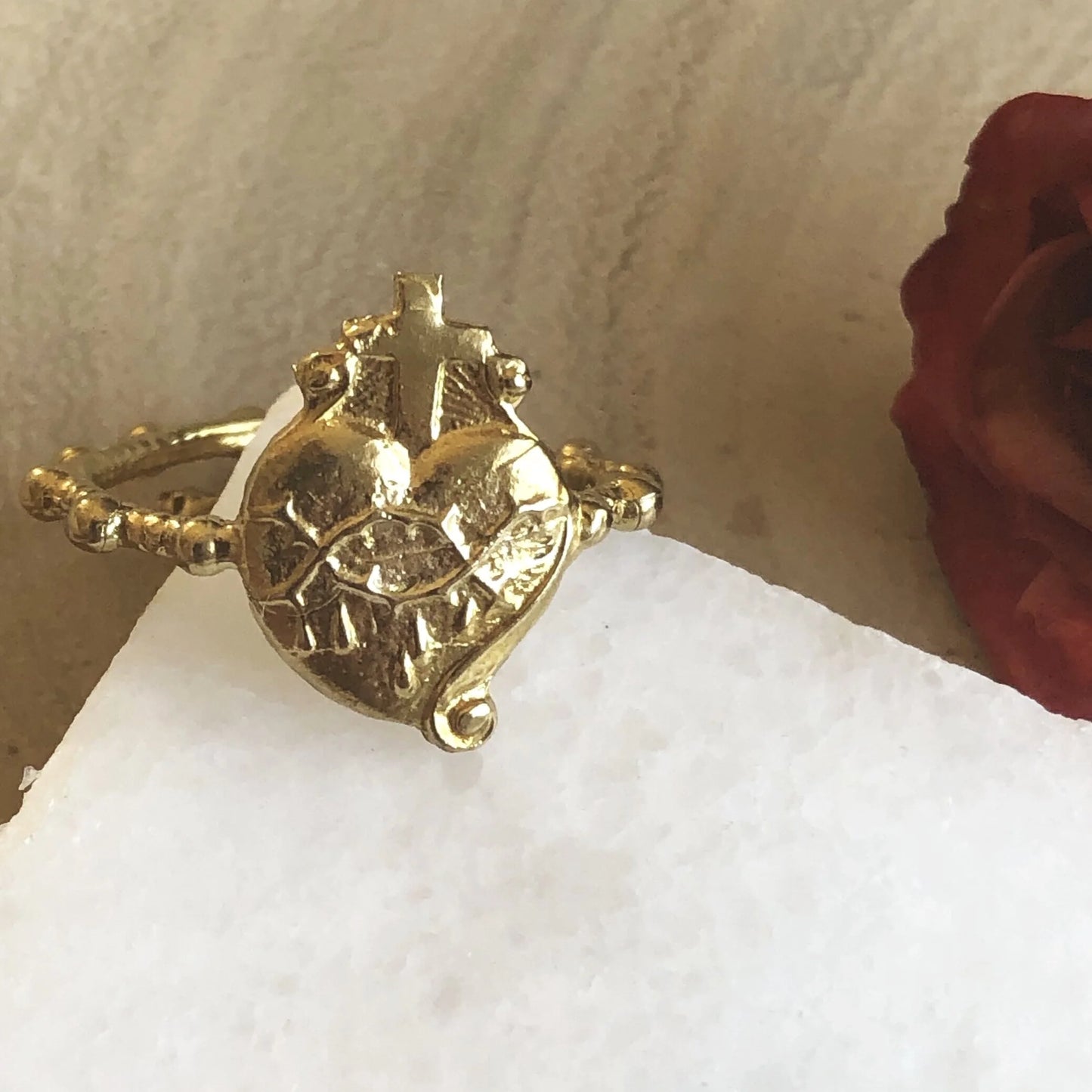 Adjustable Sacred Heart Ring