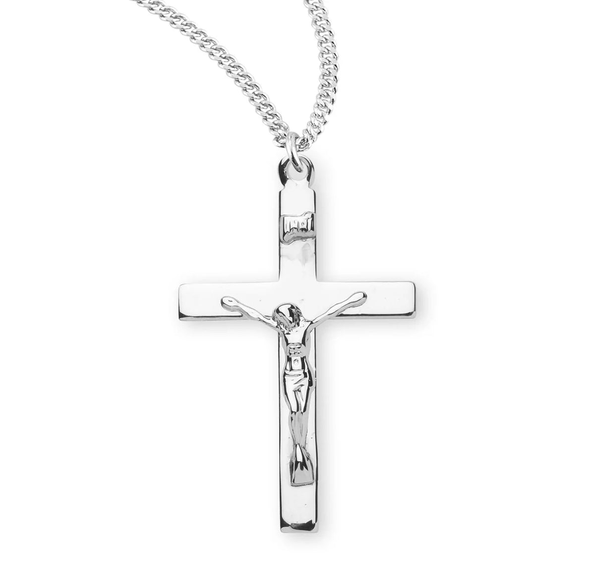 Polished Crucifix Necklace | Sterling Silver