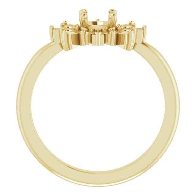 Monstrance-Inspired Ring with Central Stone