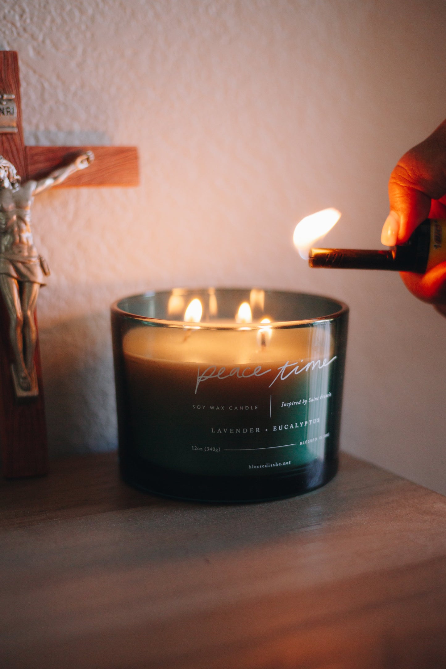 Peace Time Candle Inspired by St. Francis of Assisi 3 Wick Candle