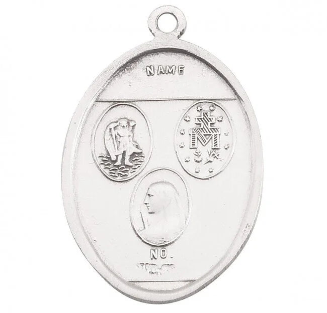 Three-medal Silver Military Pendant