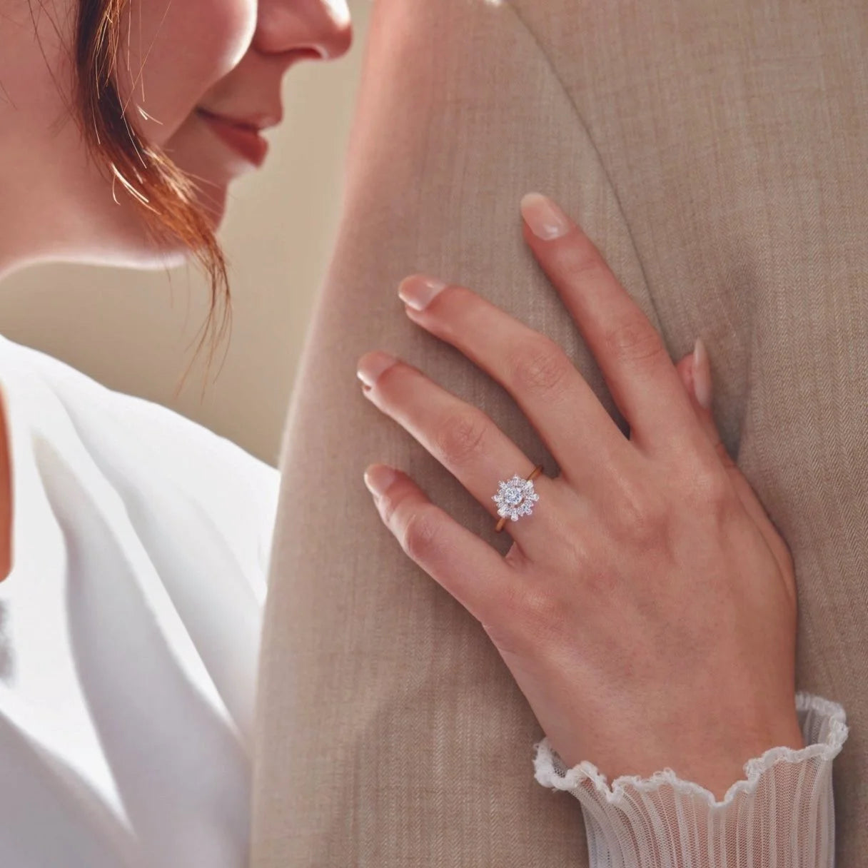 Monstrance-Inspired Ring with Central Stone