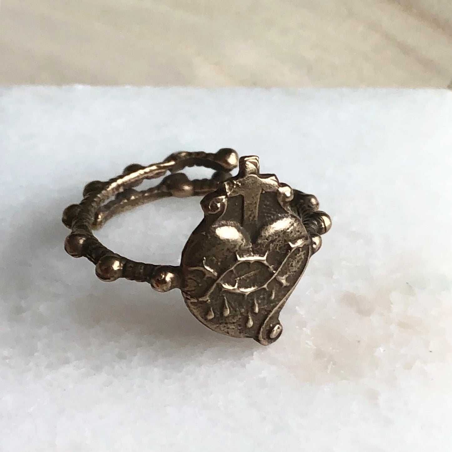 Adjustable Sacred Heart Ring