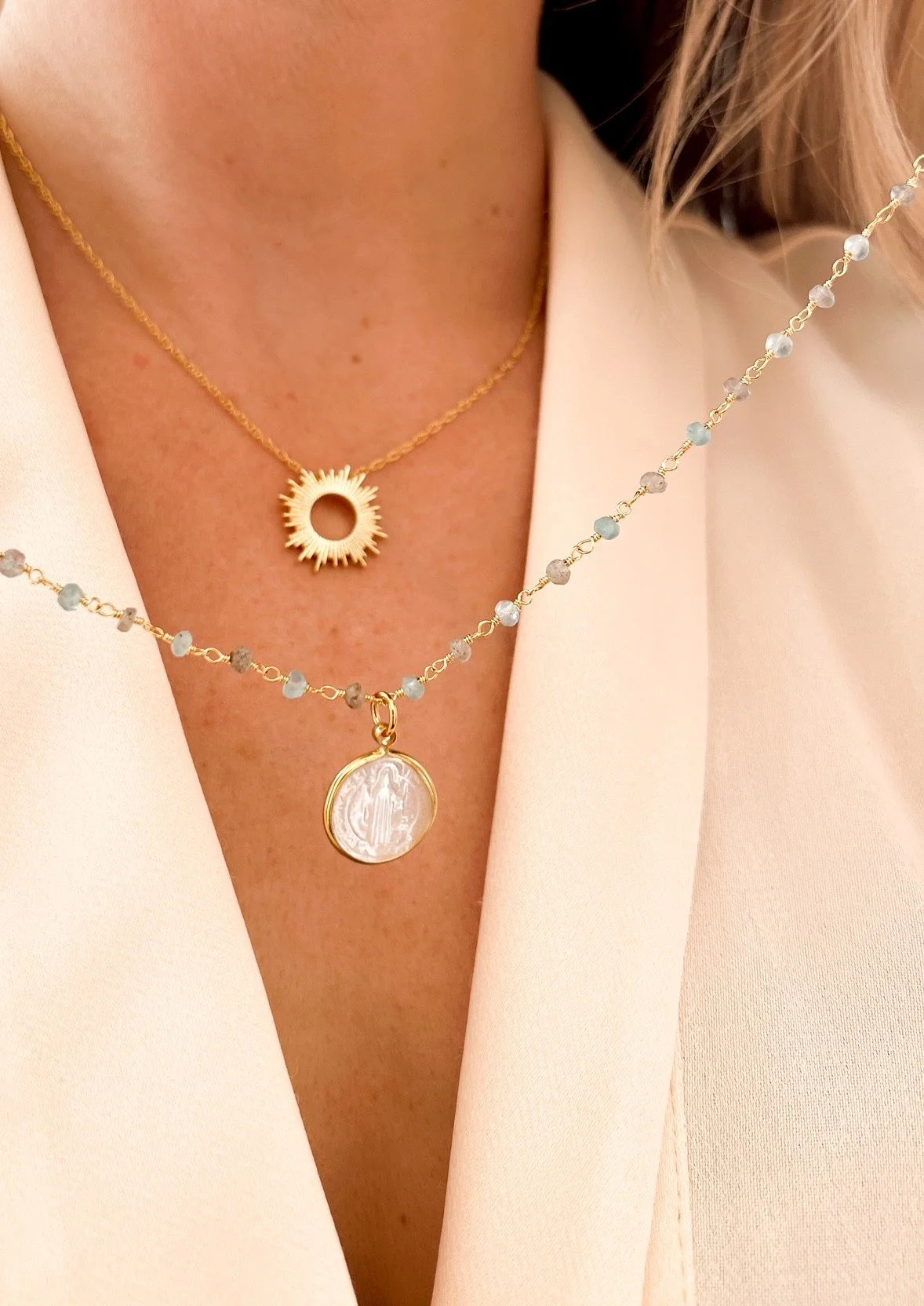 Mother of Pearl Beaded Necklace