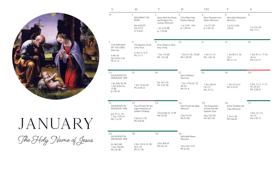 January 2024 Liturgical Calendar