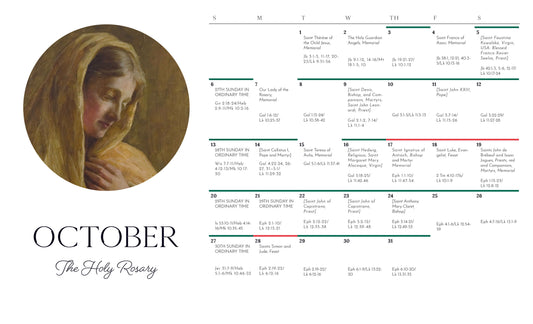 UPDATED: October Liturgical Calendar