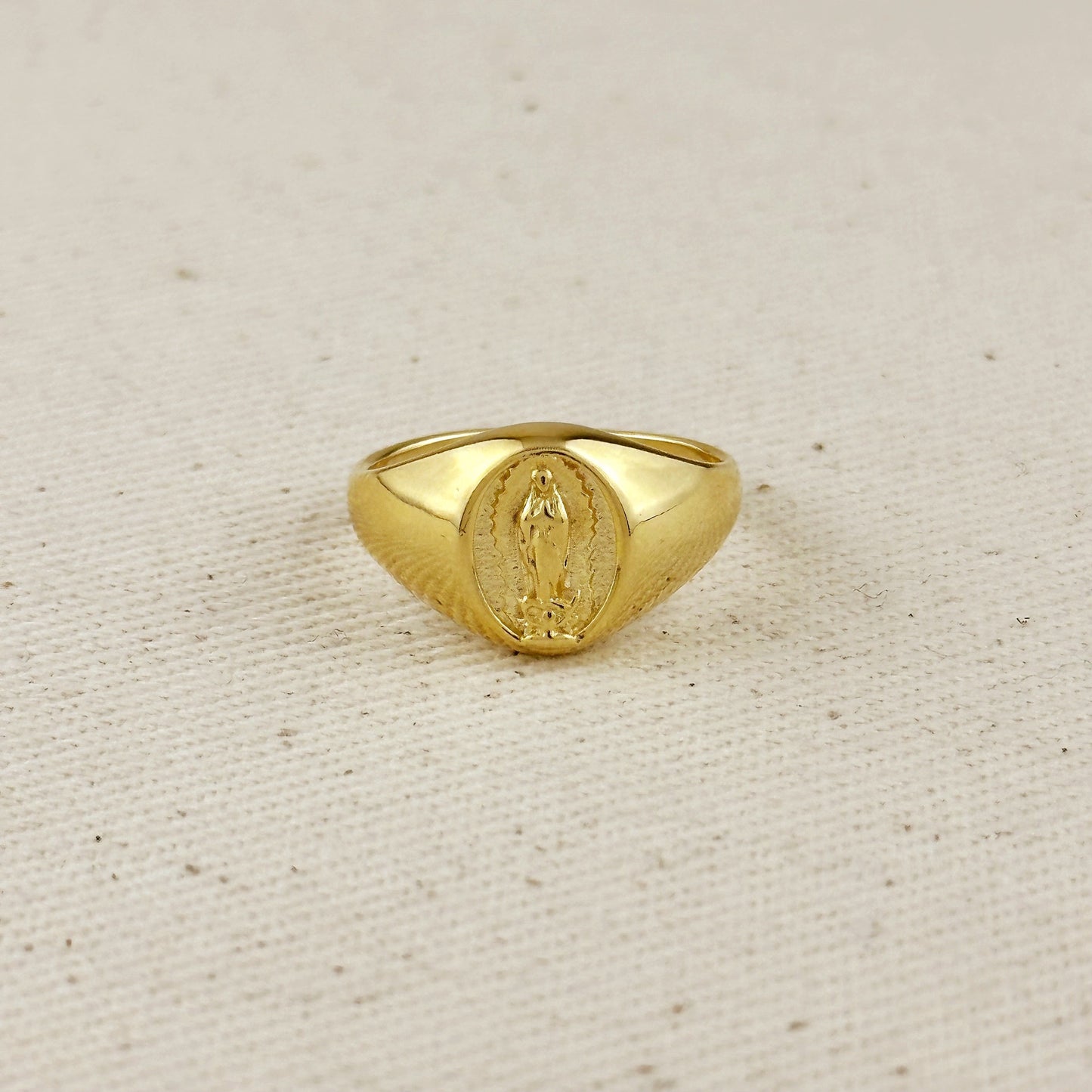 Our Lady of guadalupe gold filled signet ring