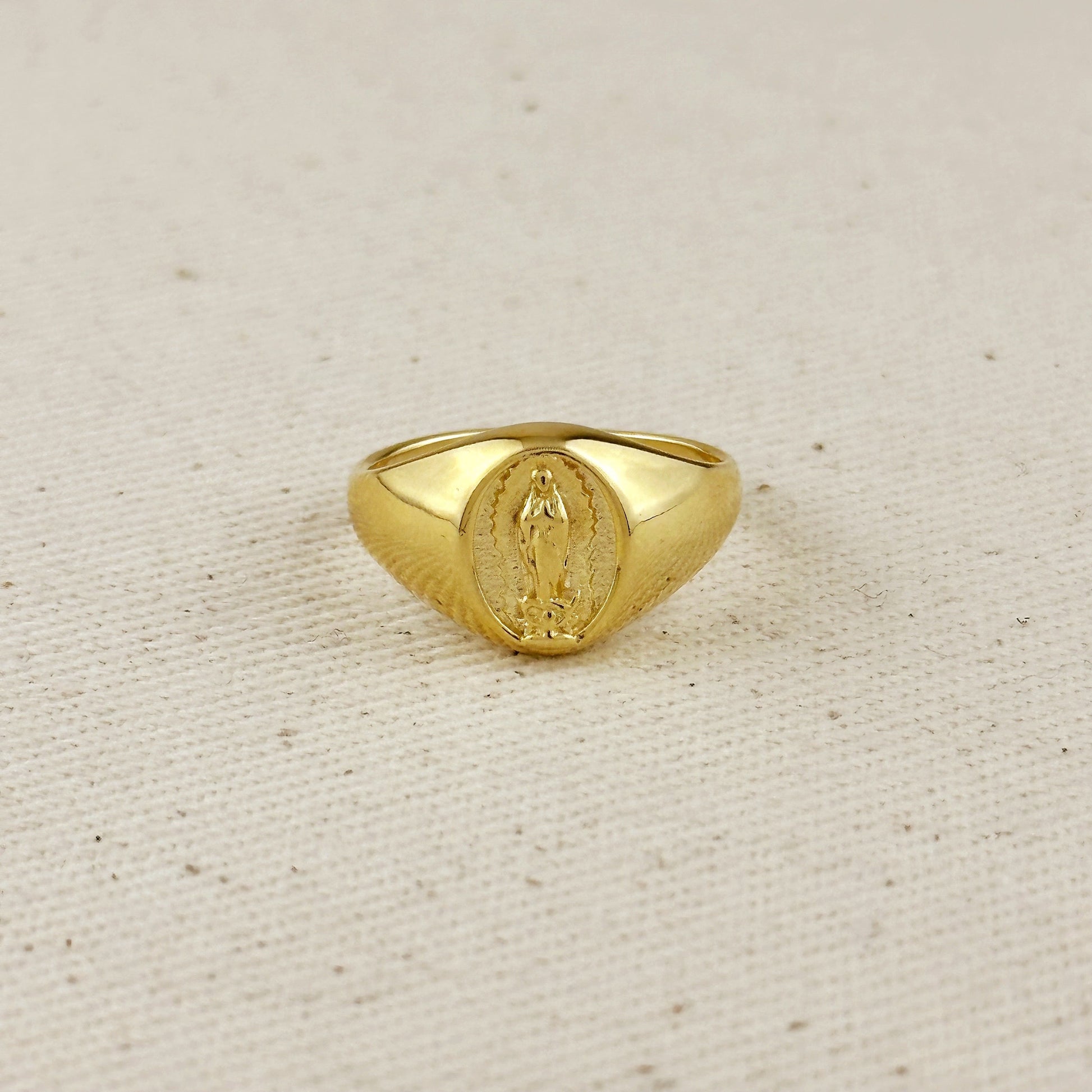 Our Lady of guadalupe gold filled signet ring