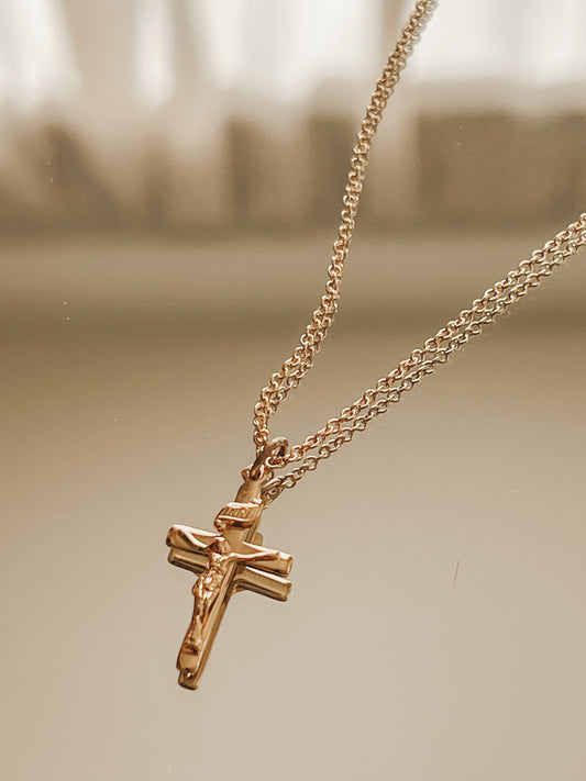NEW Dainty Women's Crucifix Necklace - 14k Gold Filled