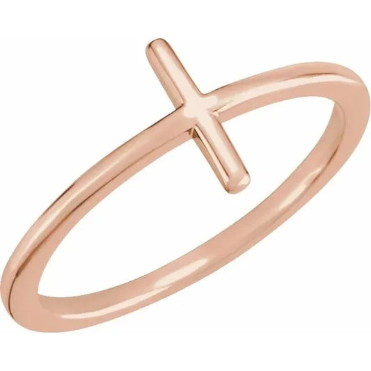 Solid Gold Cross Ring