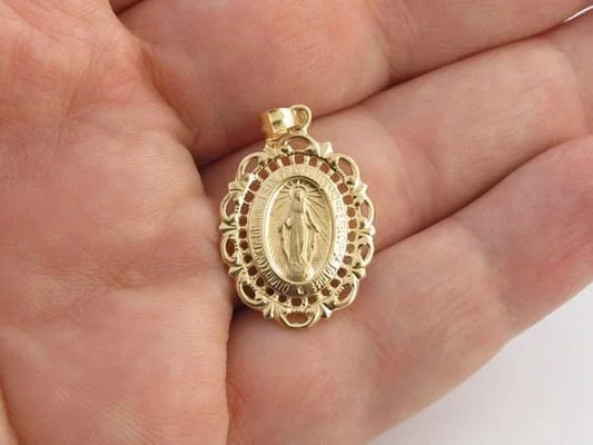 Filligree Miraculous Medal Necklace