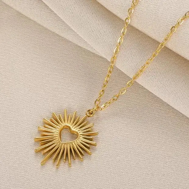 Sunburst Sacred Heart Necklace