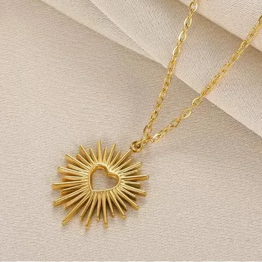 Sunburst Sacred Heart Necklace