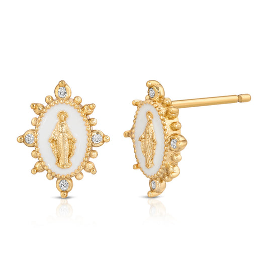 White Lady Lourdes Earrings