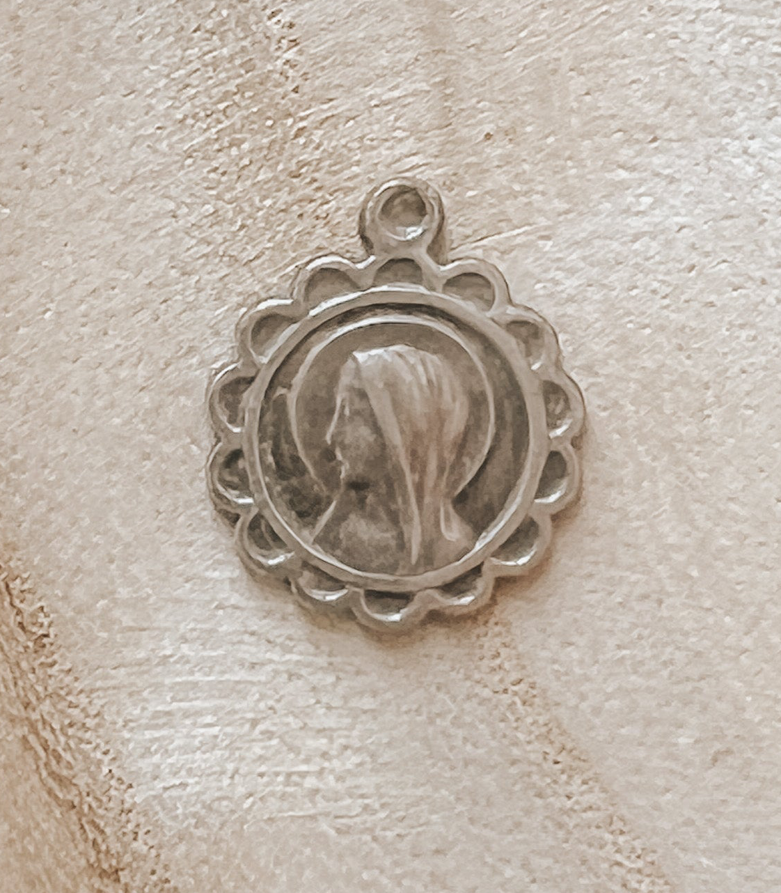 OOAK Floral Framed Lourdes Medal