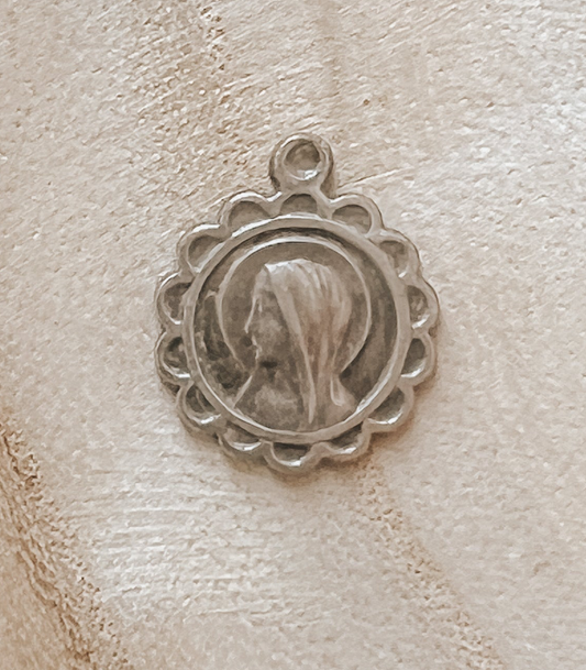 OOAK Floral Framed Lourdes Medal