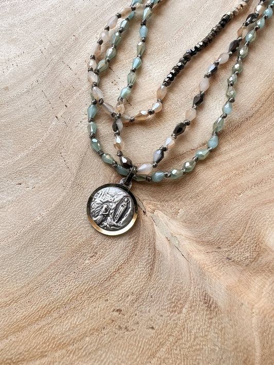 Our Lady of Lourdes Beaded Necklace