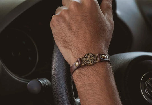 St. Benedict Leather Bracelet
