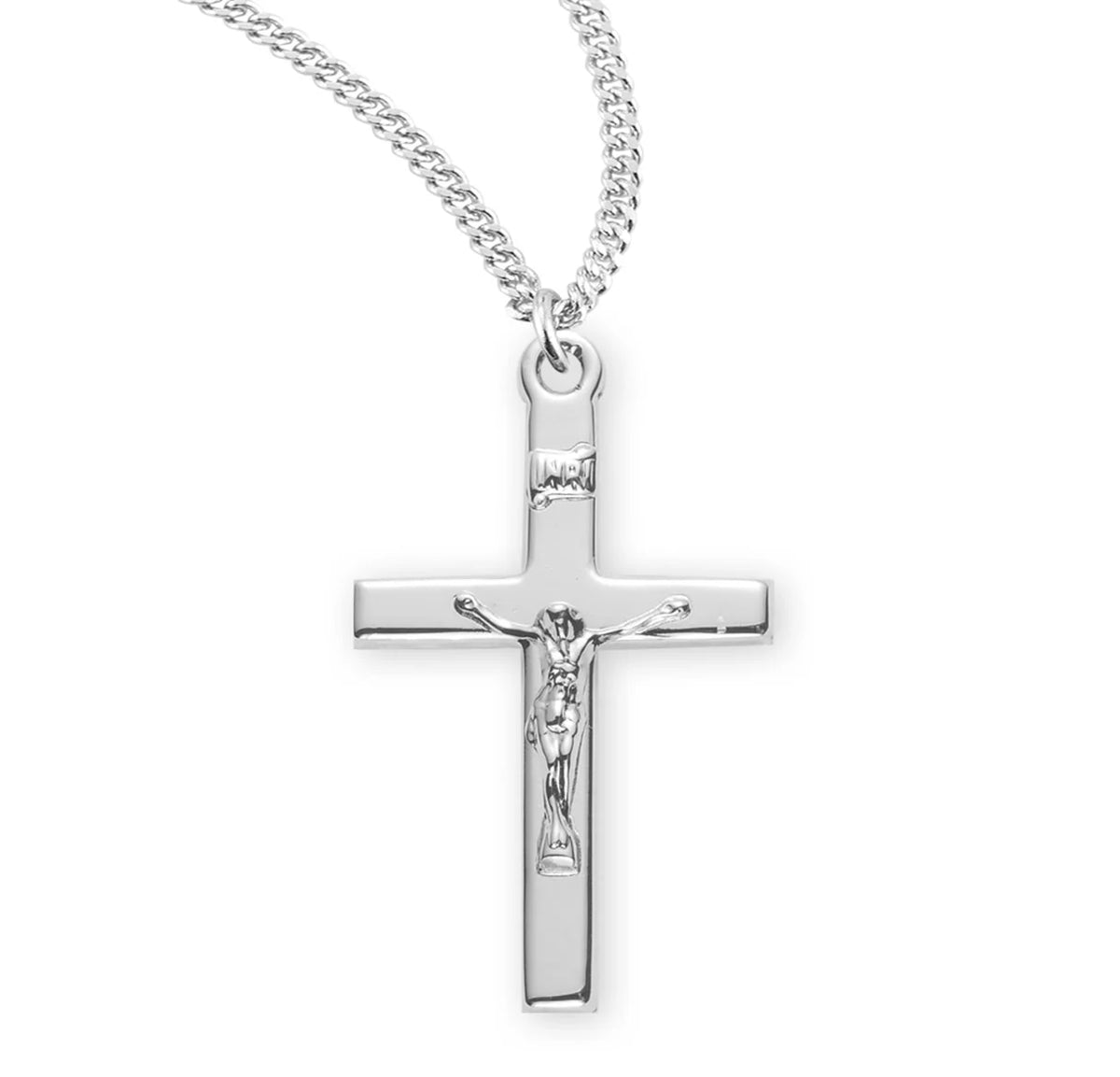 Polished Crucifix Necklace | Sterling Silver