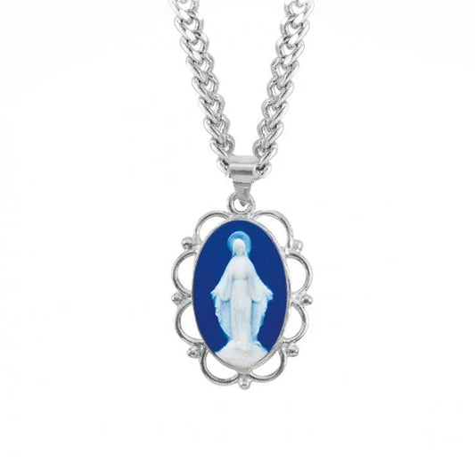 Blue Miraculous Medal Cameo