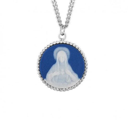 Blue Immaculate Heart Cameo