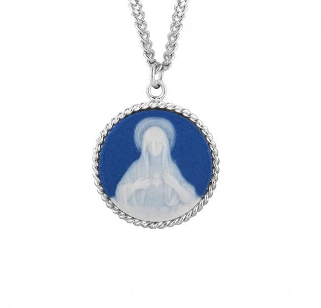 Blue Immaculate Heart Cameo