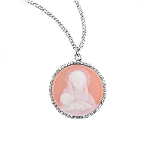 Rose Madonna Cameo Necklace