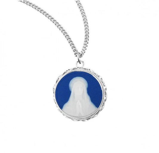 Blue Our Lady of Lourdes Cameo