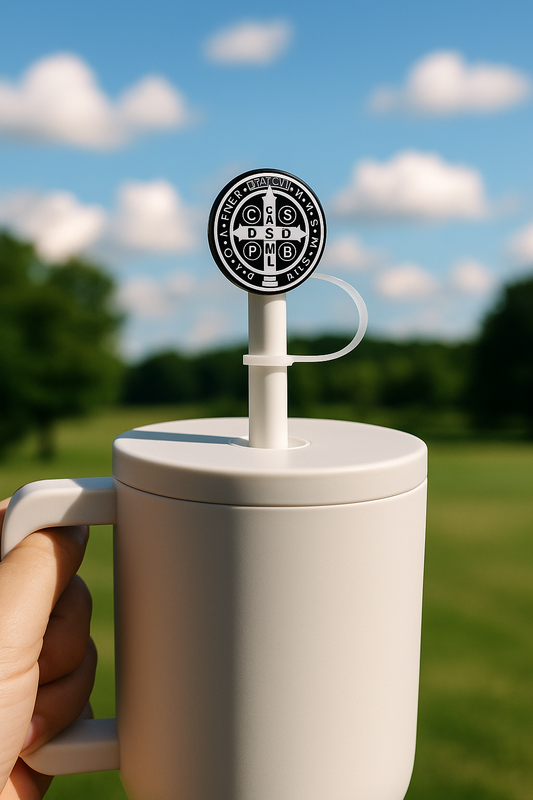 Catholic Straw Toppers: St. Benedict Medal (a 2 pack!)
