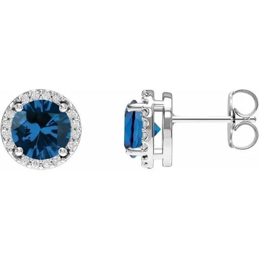 Sapphire Halo Earrings