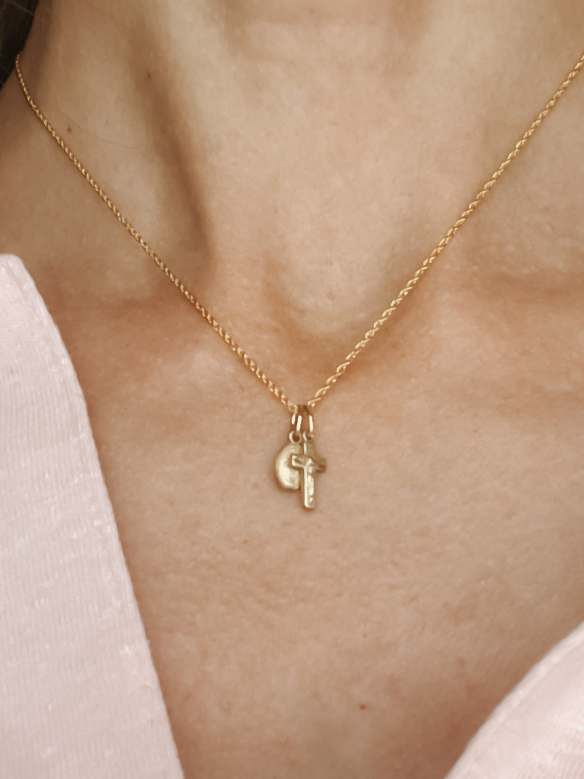 Women's Crucifix and Miraculous Mini Medals Necklace
