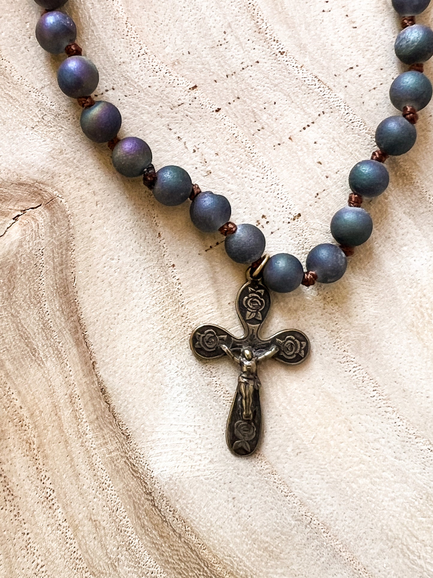 OOAK Beaded Crucifix Necklace